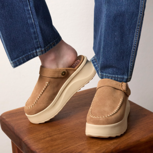 delray clog suede tan