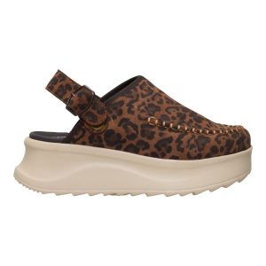 delray clog suede brown leopard