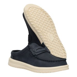 wally nxt mule leather black/wood ash