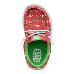 wally toddler holiday sweater red/green