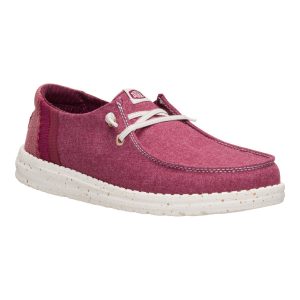 wendy break brushed linen burgundy