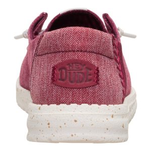 wendy break brushed linen burgundy