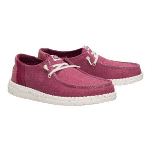 wendy break brushed linen burgundy