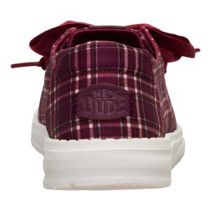 wendy holiday bow red plaid/burgundy